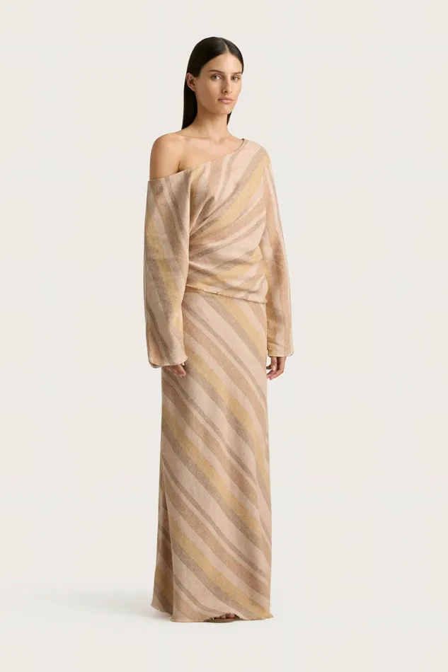 Women Faithfull The Brand Skirts and Shorts Sao Paulo Skirt Terracotta Stripe