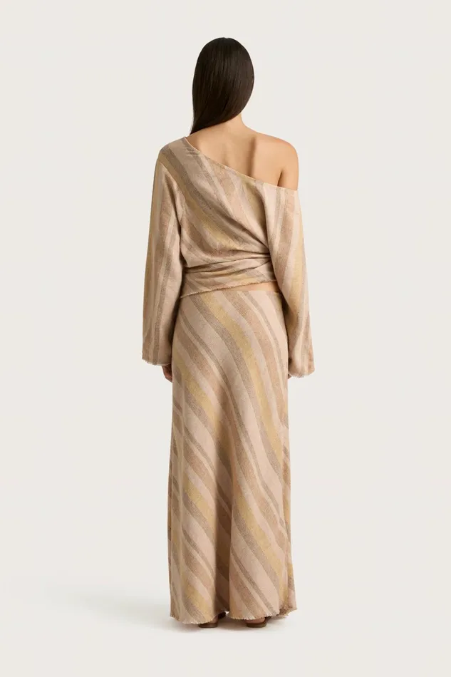 Women Faithfull The Brand Skirts and Shorts Sao Paulo Skirt Terracotta Stripe