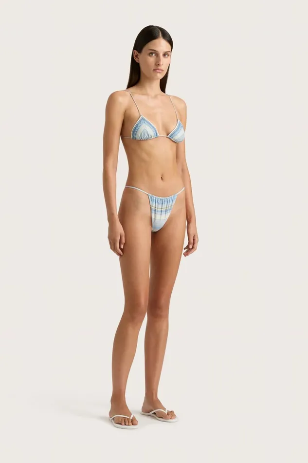 Women Faithfull The Brand Swim Elea Bikini Bottom Futura Stripe Sky Blue