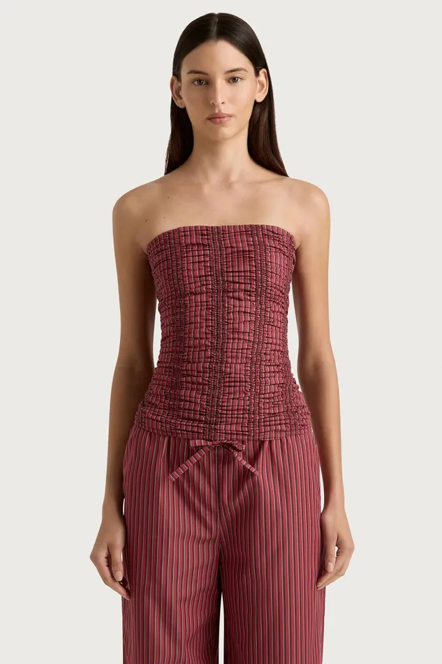Women Faithfull The Brand Tops Jilliane Top Wine Stripe