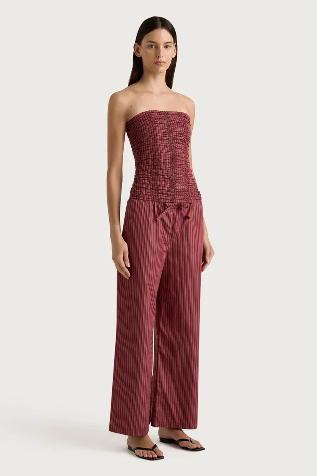 Women Faithfull The Brand Tops Jilliane Top Wine Stripe