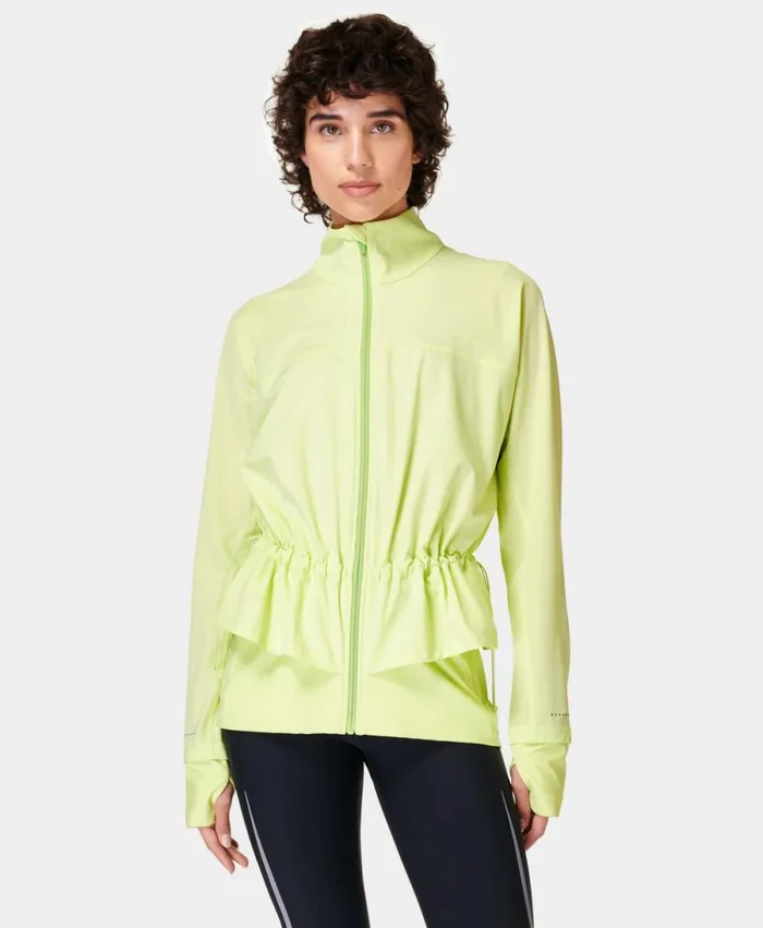 Women Fast Lane Running Jacket Pomelo Green Sweaty Betty Coats and Jackets