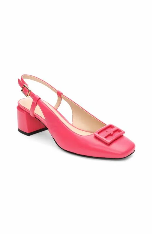 Women Flats Liverpool Los Angeles Getty Slingback With Logo Medallion Pink Punch Women Flats Liverpool Los Angeles Getty Slingback With Logo Medallion Pink Punch