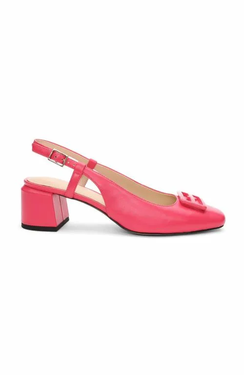 Women Flats Liverpool Los Angeles Getty Slingback With Logo Medallion Pink Punch