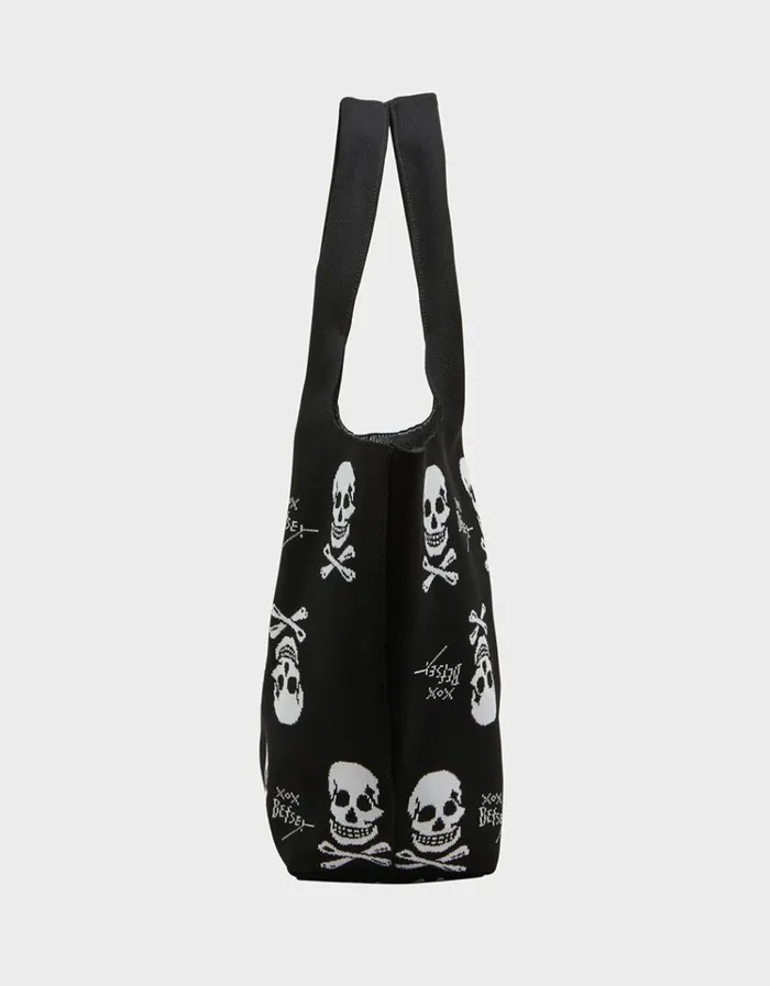 Women FLYKNIT TOTE BLACK WHITE Betsey Johnson Women FLYKNIT TOTE BLACK WHITE Betsey Johnson