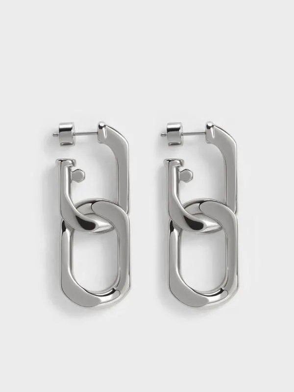 Women Gabine ChainLink Drop Earrings 8211 Silver CHARLES and KEITH Earrings