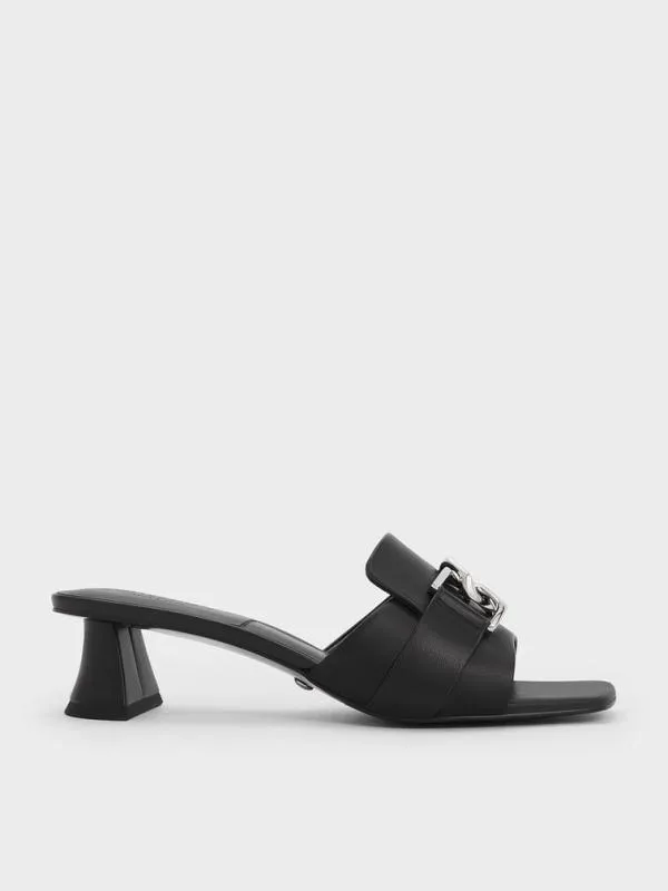 Women Gabine Leather Block Heel Mules 8211 Black CHARLES and KEITH Mules Women Gabine Leather Block Heel Mules 8211 Black CHARLES and KEITH Mules