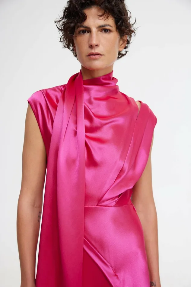 Women GILES MIDI DRESS Azalea Pink Acler Sale