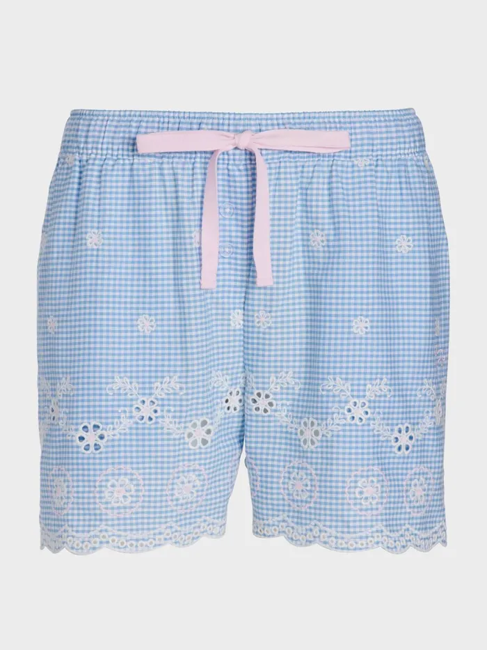 Women Gingham Broiderie Mid Short Multi Peter Alexander Shorts