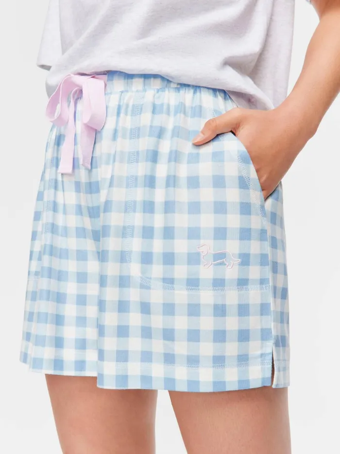 Women Gingham Plush Long Short Multi Peter Alexander Shorts