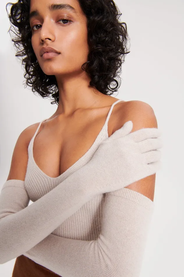 Women Gloves Scanlan Theodore CASHMERE GLOVES DOVE