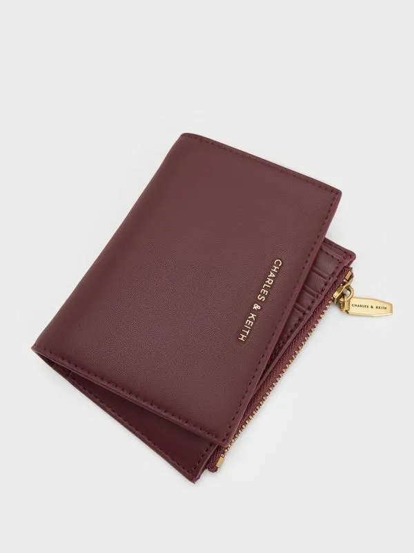 Women Harmonee Top Zip Small Wallet 8211 Mulberry Plum CHARLES and KEITH Small Wallets