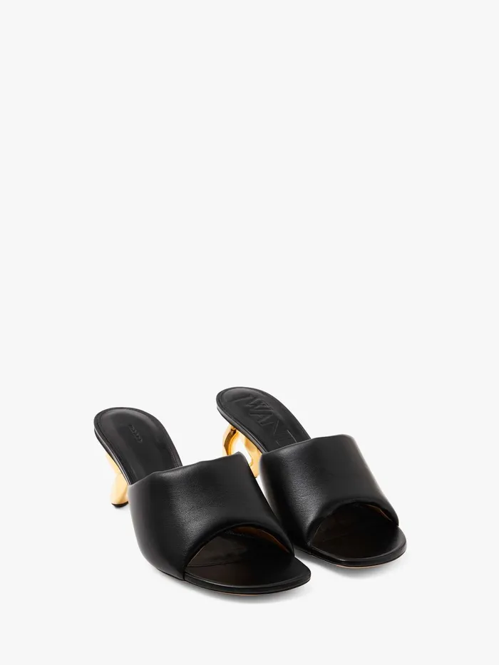 Women Heels JW Anderson CHAIN HEEL LEATHER MULES Black Women Heels JW Anderson CHAIN HEEL LEATHER MULES Black