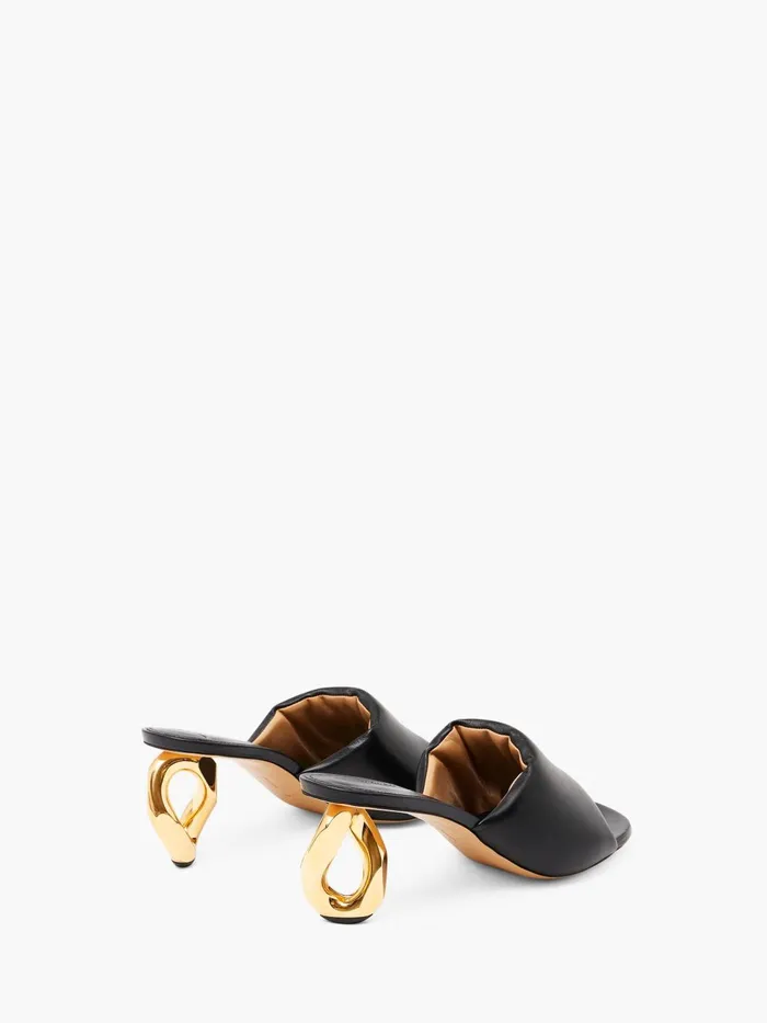 Women Heels JW Anderson CHAIN HEEL LEATHER MULES Black Women Heels JW Anderson CHAIN HEEL LEATHER MULES Black