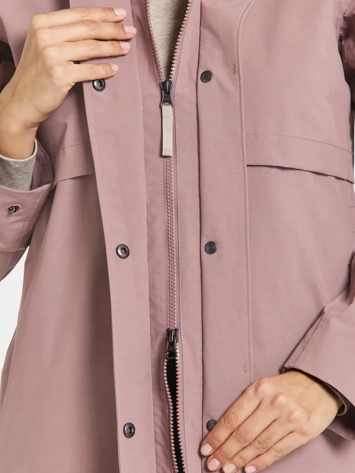 Women Isolde Parka Long Faded Wine Didriksons Spring Jackets