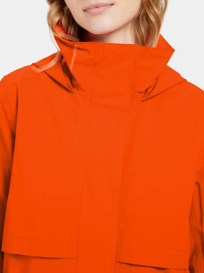 Women Isolde Parka Long Tangerine Red Didriksons Spring Jackets