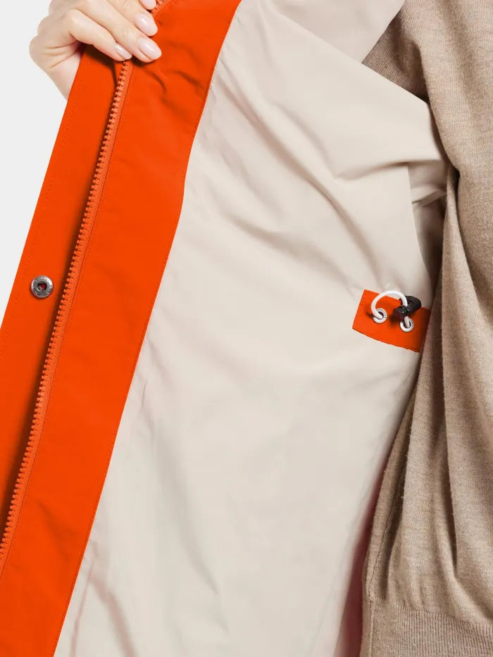 Women Isolde Parka Long Tangerine Red Didriksons Spring Jackets