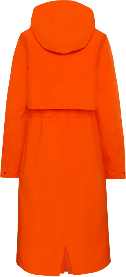 Women Isolde Parka Long Tangerine Red Didriksons Spring Jackets