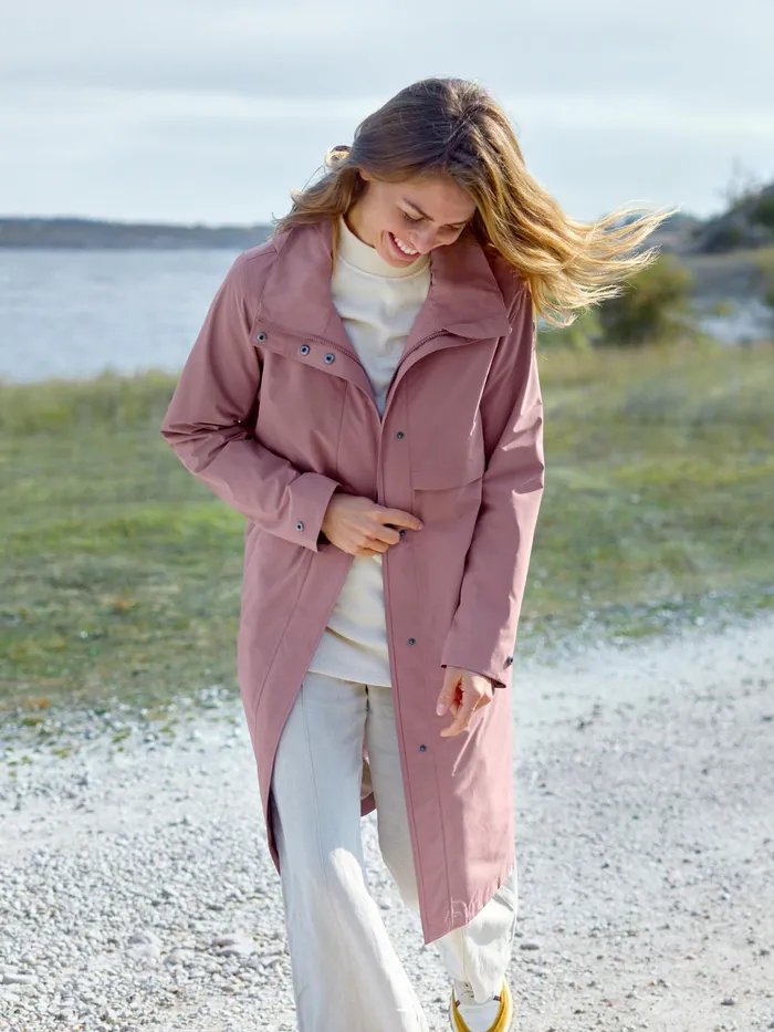 Women Isolde Parka Long Tangerine Red Didriksons Spring Jackets