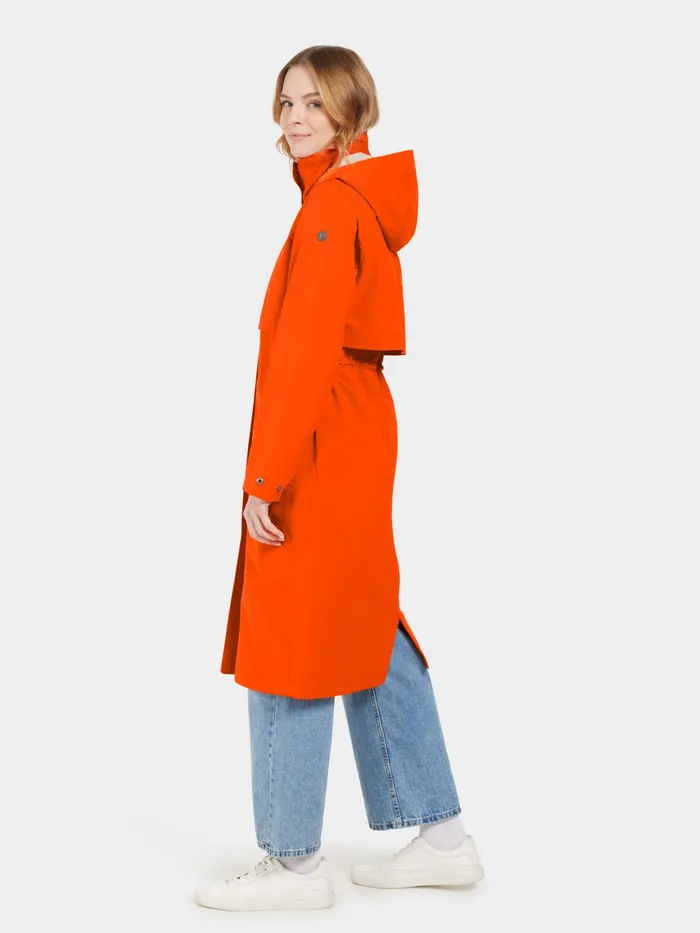 Women Isolde Parka Long Tangerine Red Didriksons Spring Jackets