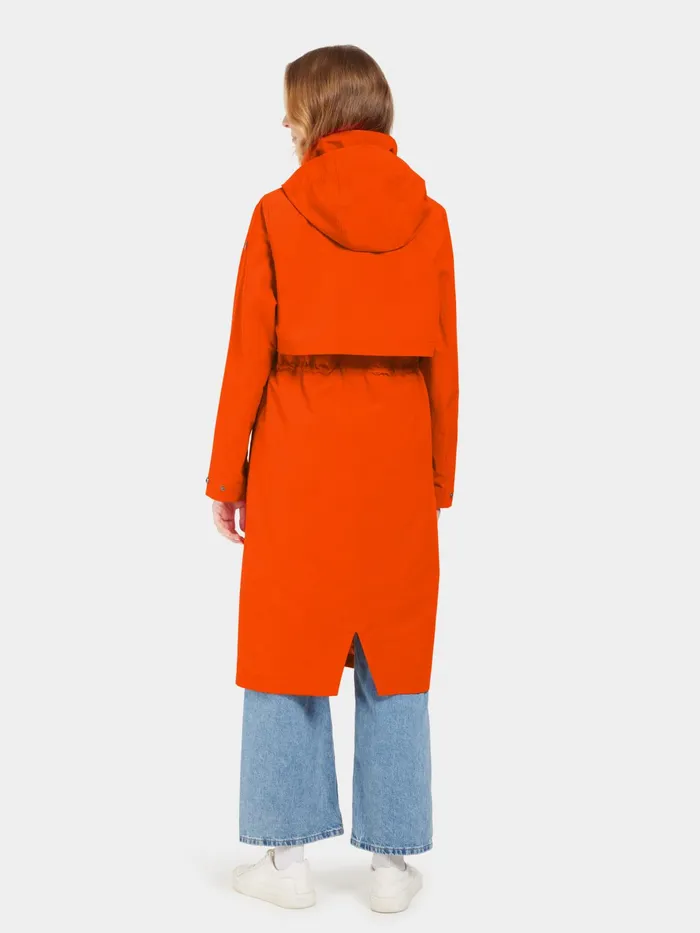 Women Isolde Parka Long Tangerine Red Didriksons Spring Jackets