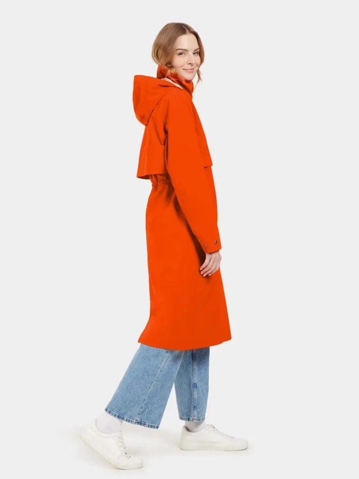 Women Isolde Parka Long Tangerine Red Didriksons Spring Jackets