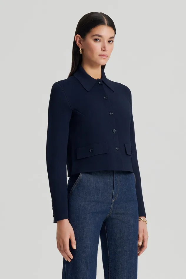 Women Jackets Scanlan Theodore CREPE KNIT BUTTON JACKET NAVY Women Jackets Scanlan Theodore CREPE KNIT BUTTON JACKET NAVY
