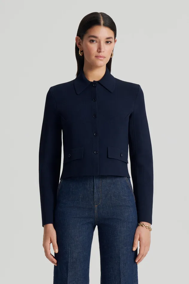 Women Jackets Scanlan Theodore CREPE KNIT BUTTON JACKET NAVY Women Jackets Scanlan Theodore CREPE KNIT BUTTON JACKET NAVY