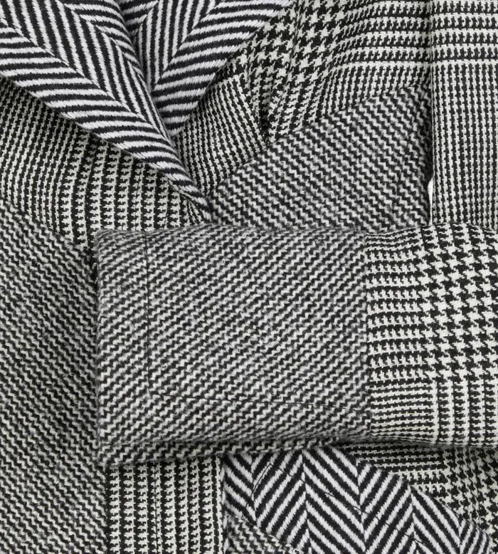 Women Jackets Tom Ford Wool Patchwork Wrap Peplum Jacket Black Chalk Women Jackets Tom Ford Wool Patchwork Wrap Peplum Jacket Black Chalk