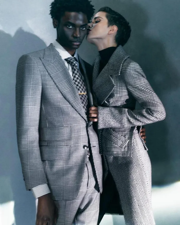 Women Jackets Tom Ford Wool Patchwork Wrap Peplum Jacket Black Chalk Women Jackets Tom Ford Wool Patchwork Wrap Peplum Jacket Black Chalk