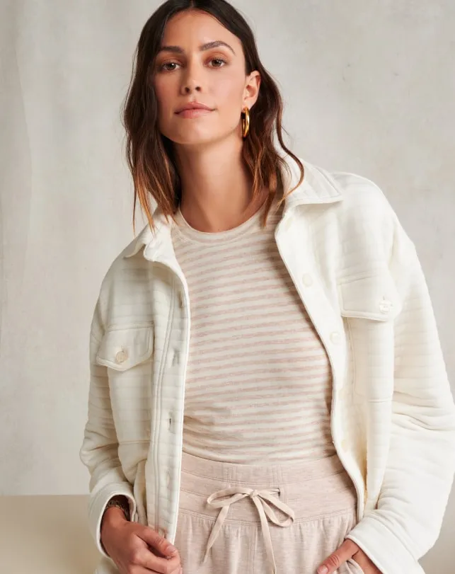 Women Jackets TravisMathew GOLDEN GLOW SHACKET Cloud Dancer