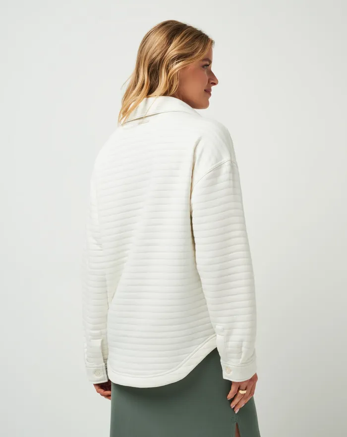Women Jackets TravisMathew GOLDEN GLOW SHACKET Cloud Dancer