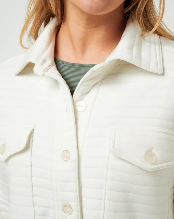 Women Jackets TravisMathew GOLDEN GLOW SHACKET Cloud Dancer