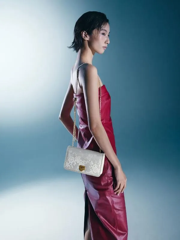 Women Jacquard Mini Bag 8211 Cream CHARLES and KEITH Mini Bags
