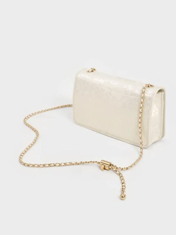 Women Jacquard Mini Bag 8211 Cream CHARLES and KEITH Mini Bags