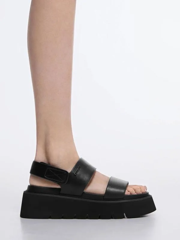 Women Jadis Chunky Flatform Sandals 8211 Black CHARLES and KEITH Sandals