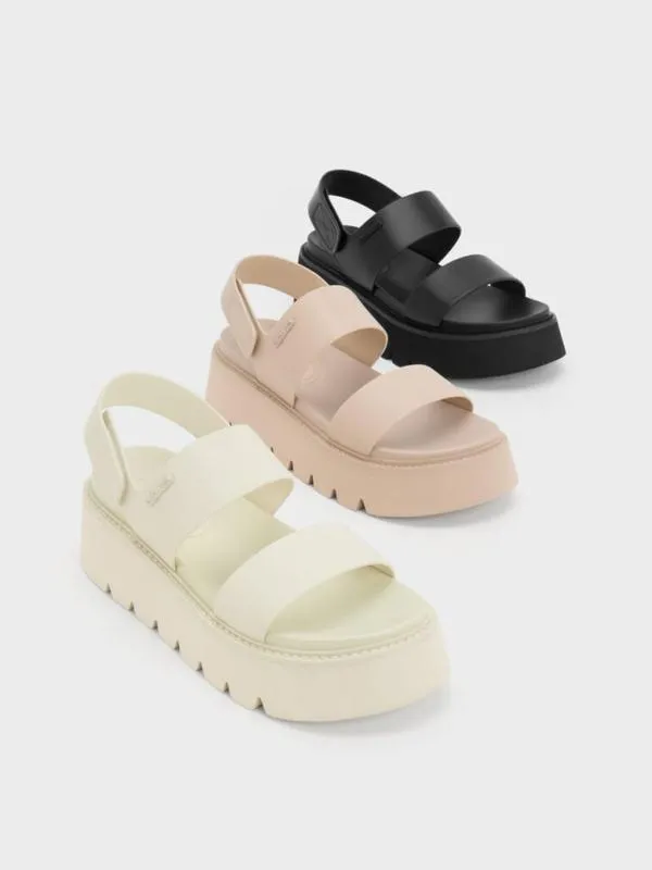 Women Jadis Chunky Flatform Sandals 8211 Black CHARLES and KEITH Sandals