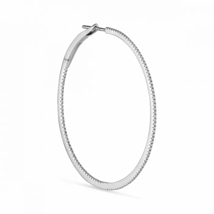 Women Jane Knig 14 Karat Diamond Hoops LARGE 445 Mm Hvid
