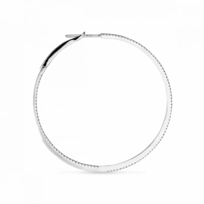 Women Jane Knig 14 Karat Diamond Hoops LARGE 445 Mm Hvid