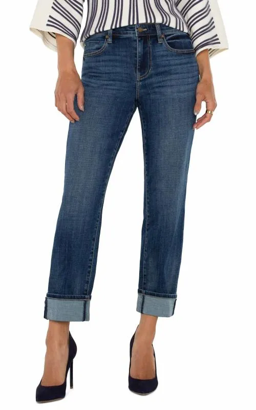 Women Jeans Liverpool Los Angeles Marley Girlfriend Cuffed Eco Rushland