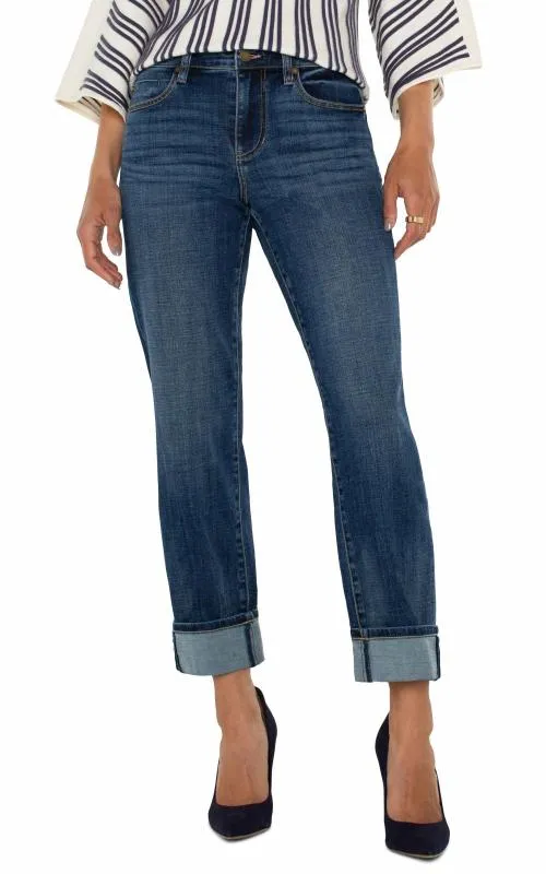 Women Jeans Liverpool Los Angeles Marley Girlfriend Cuffed Eco Rushland