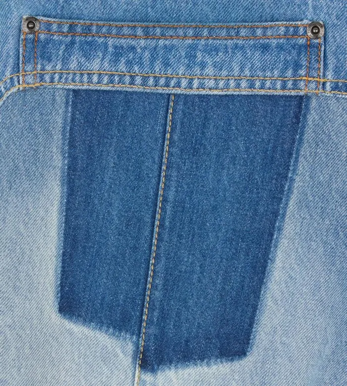 Women Jeans Tom Ford Vintage Patchwork Denim Wide Leg Pants Combo Blue Women Jeans Tom Ford Vintage Patchwork Denim Wide Leg Pants Combo Blue