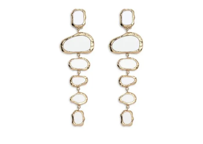Women Jewelry Tom Ford Brass And Plexiglass Mirror Earrings Pale Gold