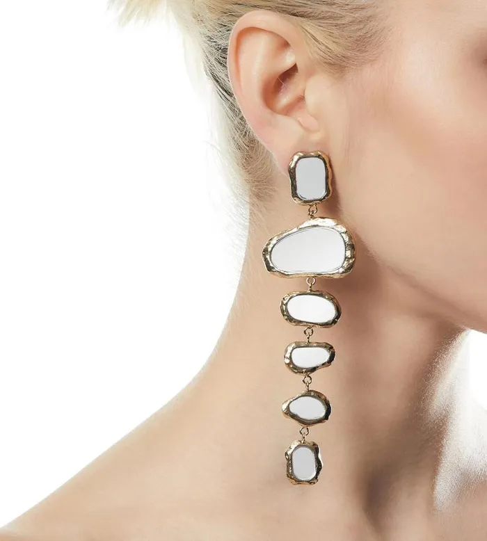 Women Jewelry Tom Ford Brass And Plexiglass Mirror Earrings Pale Gold Women Jewelry Tom Ford Brass And Plexiglass Mirror Earrings Pale Gold