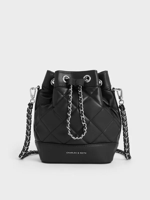 Women Julia Quilted TwoWay Bucket Bag 8211 Noir CHARLES and KEITH Bucket Bags Women Julia Quilted TwoWay Bucket Bag 8211 Noir CHARLES and KEITH Bucket Bags