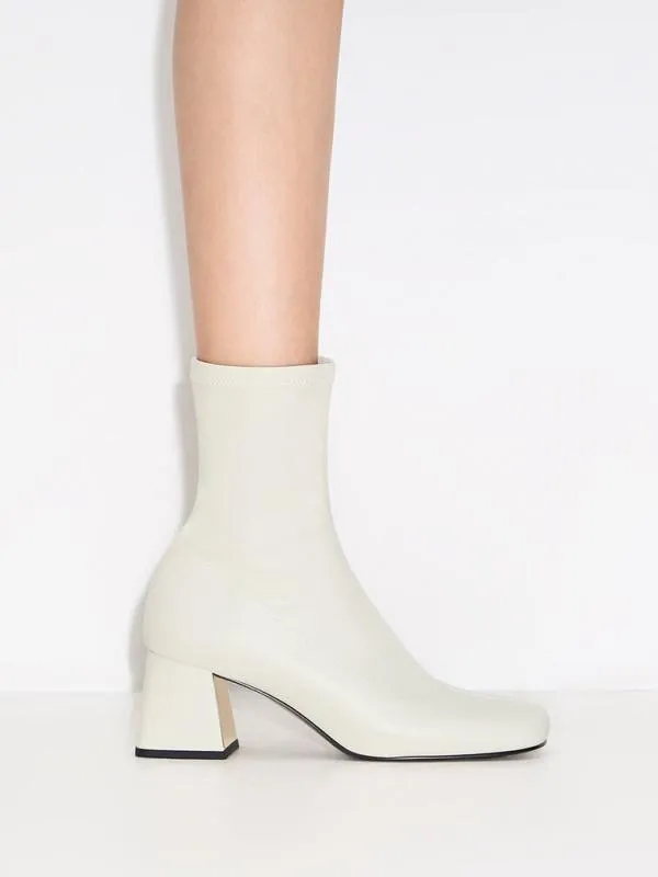 Women Jully Metallic Trapeze Heel Ankle Boots 8211 Chalk CHARLES and KEITH Boots