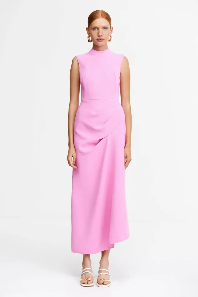 Women KEMPSEY MIDI DRESS Pop Pink Acler Midi Dresses