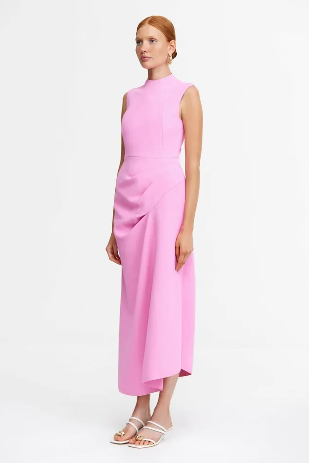 Women KEMPSEY MIDI DRESS Pop Pink Acler Midi Dresses