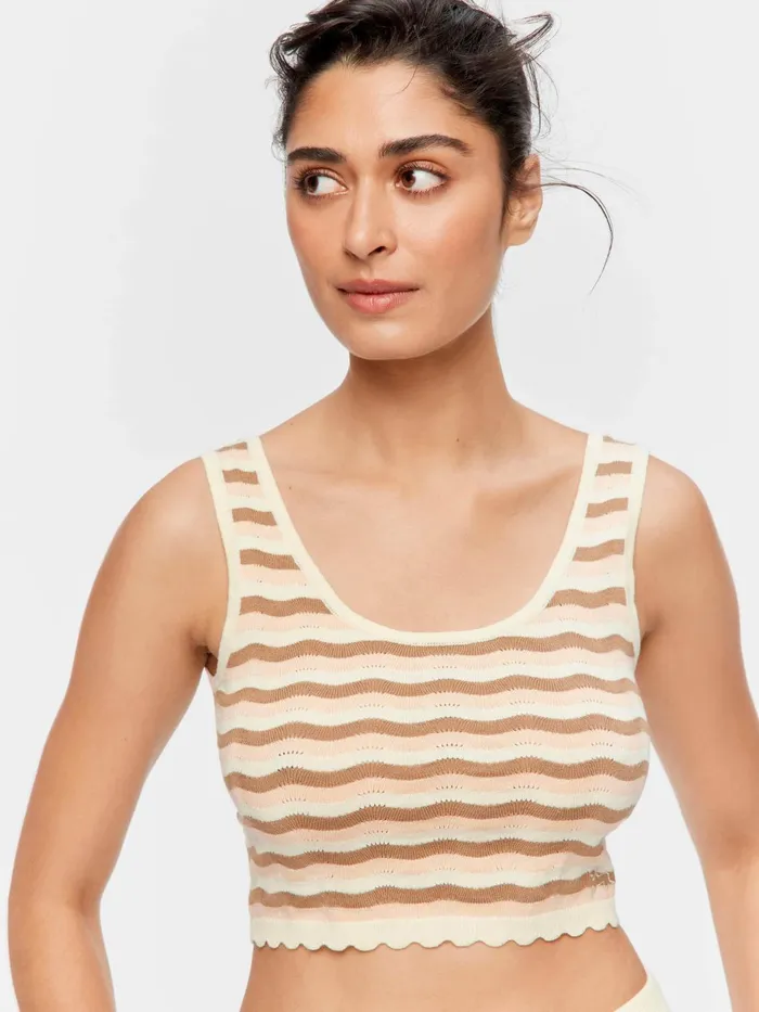 Women Knit Crop Top Multi Peter Alexander Tops