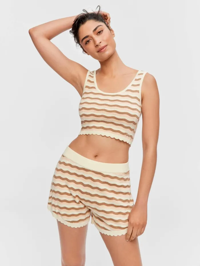 Women Knit Crop Top Multi Peter Alexander Tops